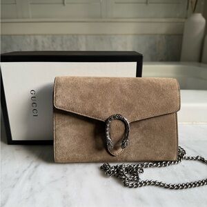 Gucci Dionysus Suede Chain Wallet/Crossbody